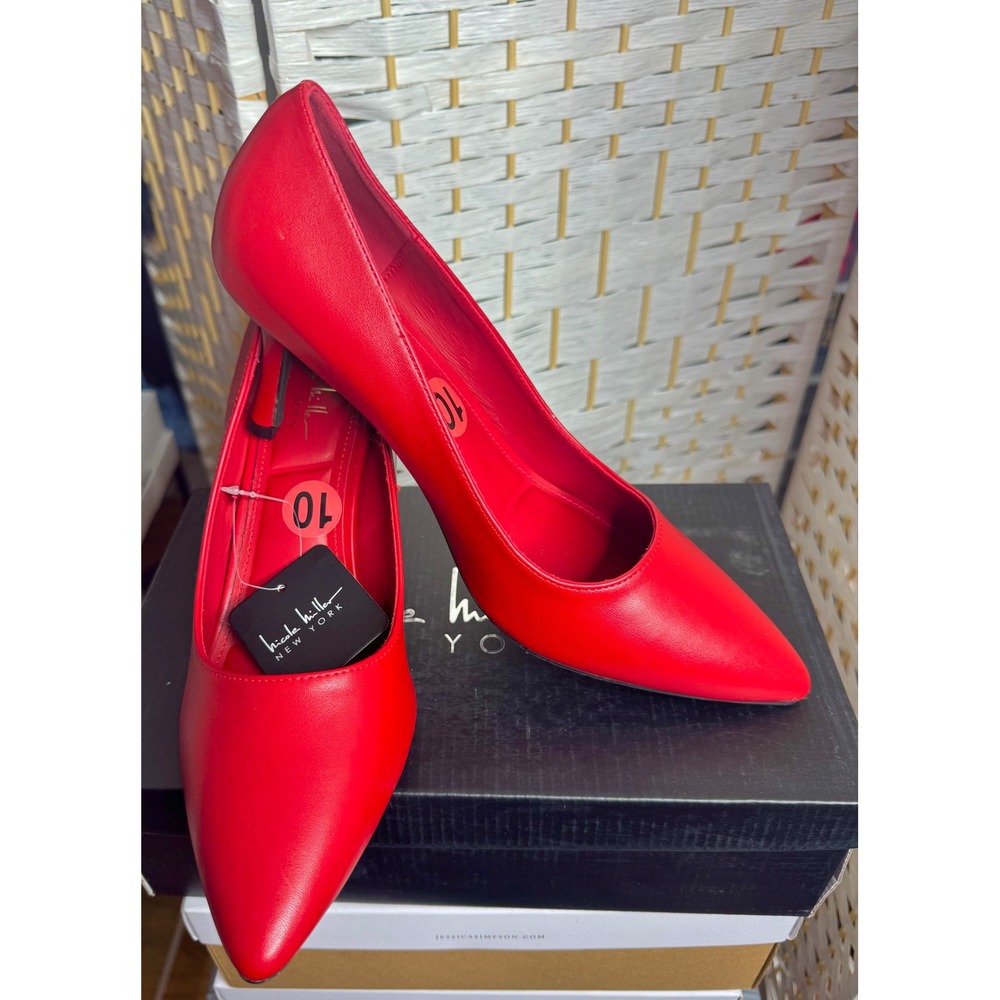 Red Pointed Toe Pumps Classic Stiletto Heel Bold Statement Shoe Work Event Date - Picture 3 of 5